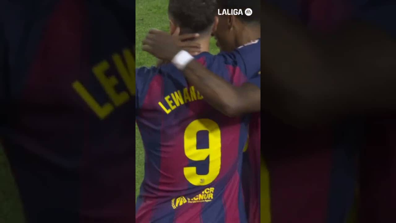 Lewy scores in his last game!!!! #fcbarcelona #shorts #laligahighlights