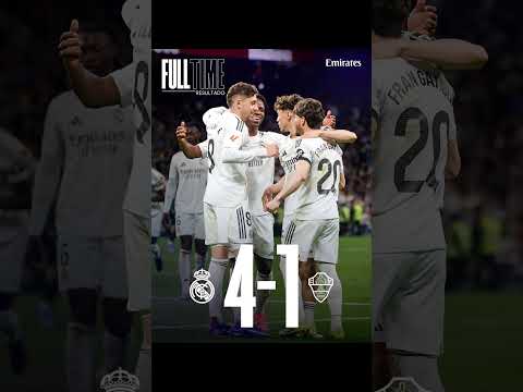 🏁 FT: Real Madrid 4-1 Elche
⚽ 39’ Rüdiger
⚽ 45’ Fede Valverde
⚽ 66’ Huijsen
⚽ 85’ Manuel Ángel (og)