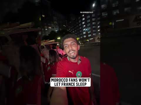 The Moroccan fans were outside of France's hotel in Boston last night making noises