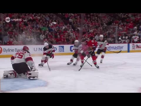 Sam Lafferty scores a goal against the New Jersey Devils