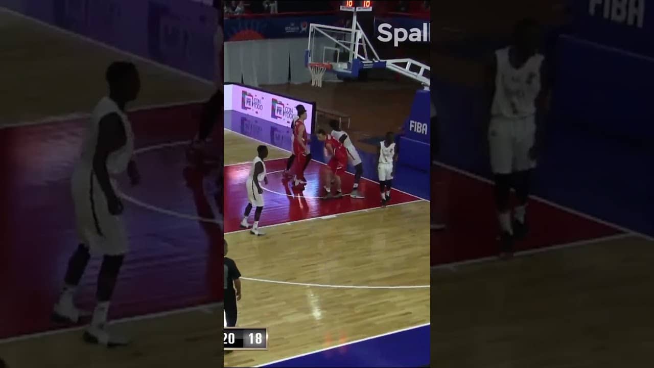 The defender ruined a perfect highlight 😭 #FIBAU17