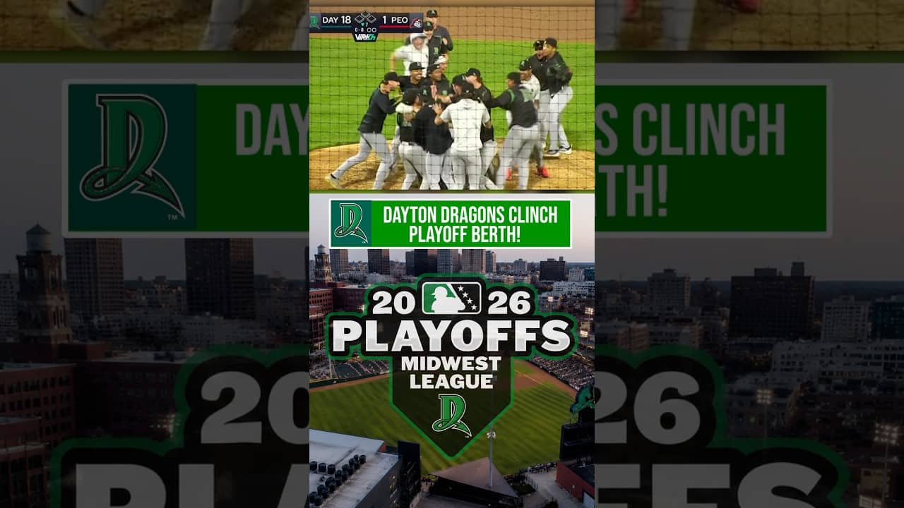 Dayton Dragons Clinch Playoff Berth! #Reds #RedsMiLB