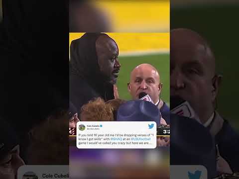 When Shaq & Cole Cubelic were dropping bars on the sidelines 😂