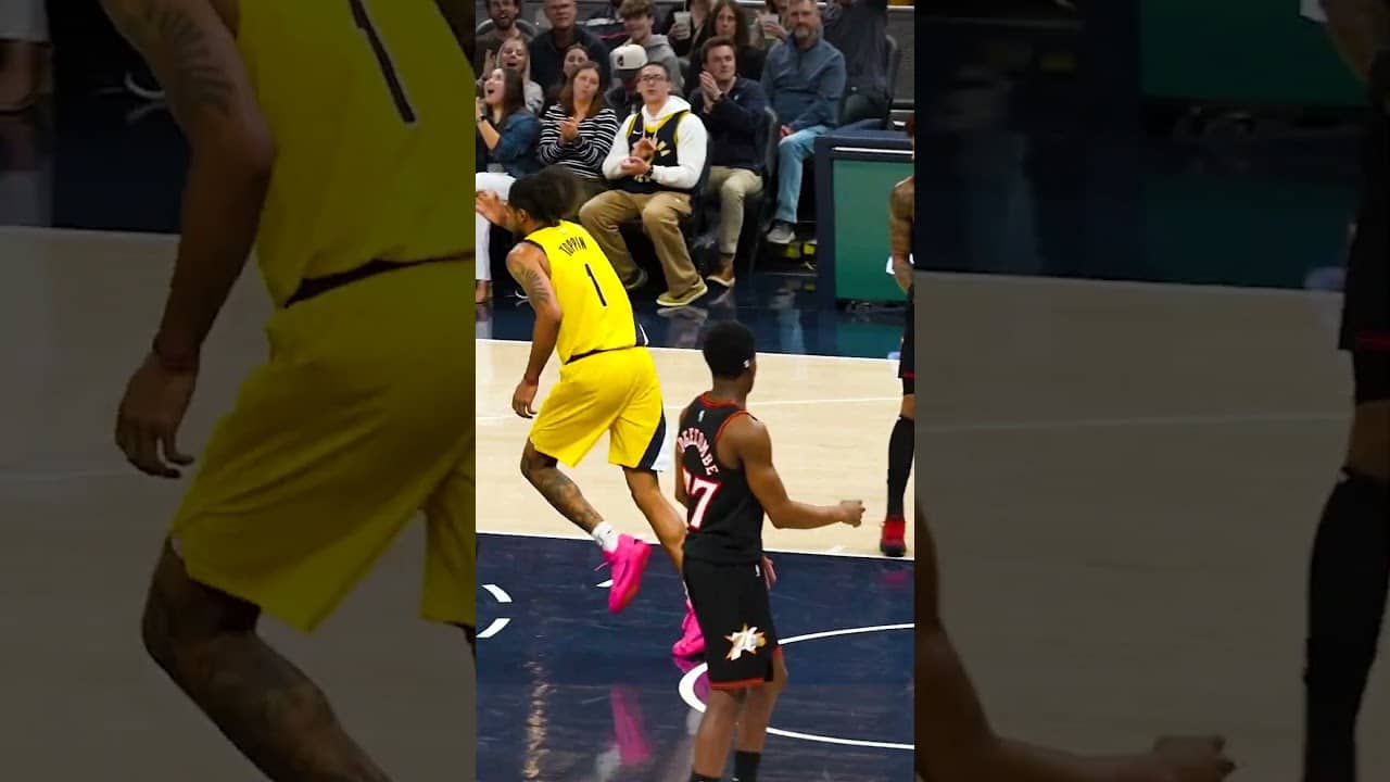 What a S equence 🔥Jarace Walker Sends it Back & Ethan Thompson Lobs it Up to Obi Toppin for the Slam