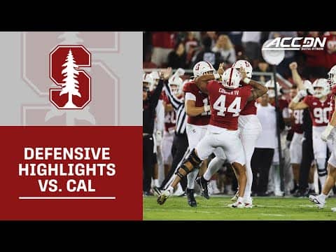 Stanford Defensive Highlights vs. Cal