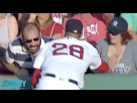 J .D.  Martinez touches a fan's boobs, a breakdown