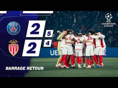 Résumé, PSG 2-2 AS Monaco - Barrages Champions League