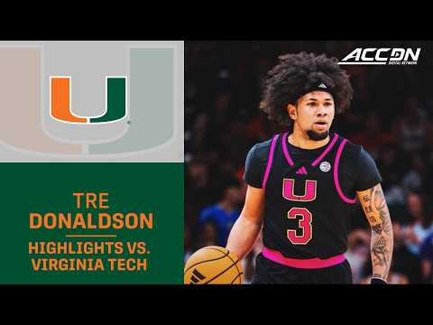 Miami's Tre Donaldson Highlights vs. Virginia Tech