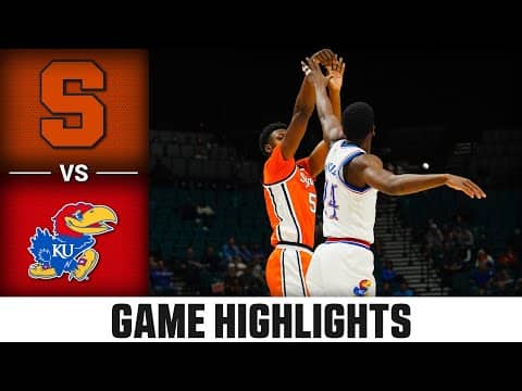 Kansas vs. Syracuse Game Highlights | 2025-26 ACC Men's Basketball Highlights