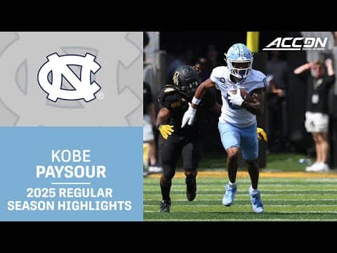 Kobe Paysour 2025 Regular Season Highlights | UNC WR