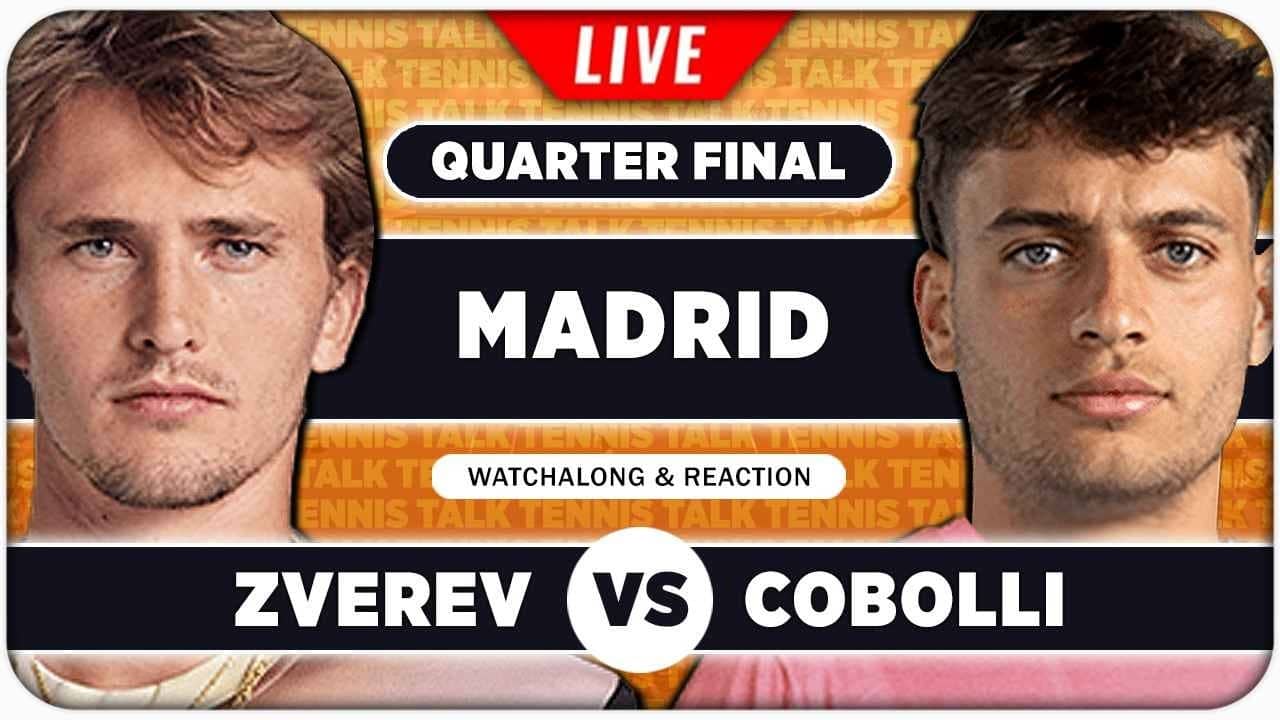 ZVEREV vs COBOLLI • ATP Madrid 2026 QF • LIVE Tennis Watchalong