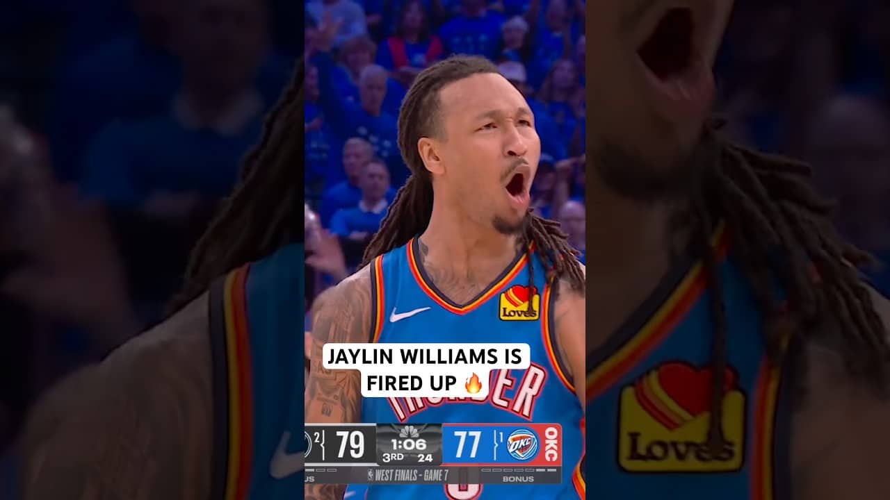 Jaylin Williams getting OKC fired up after knocking down a three