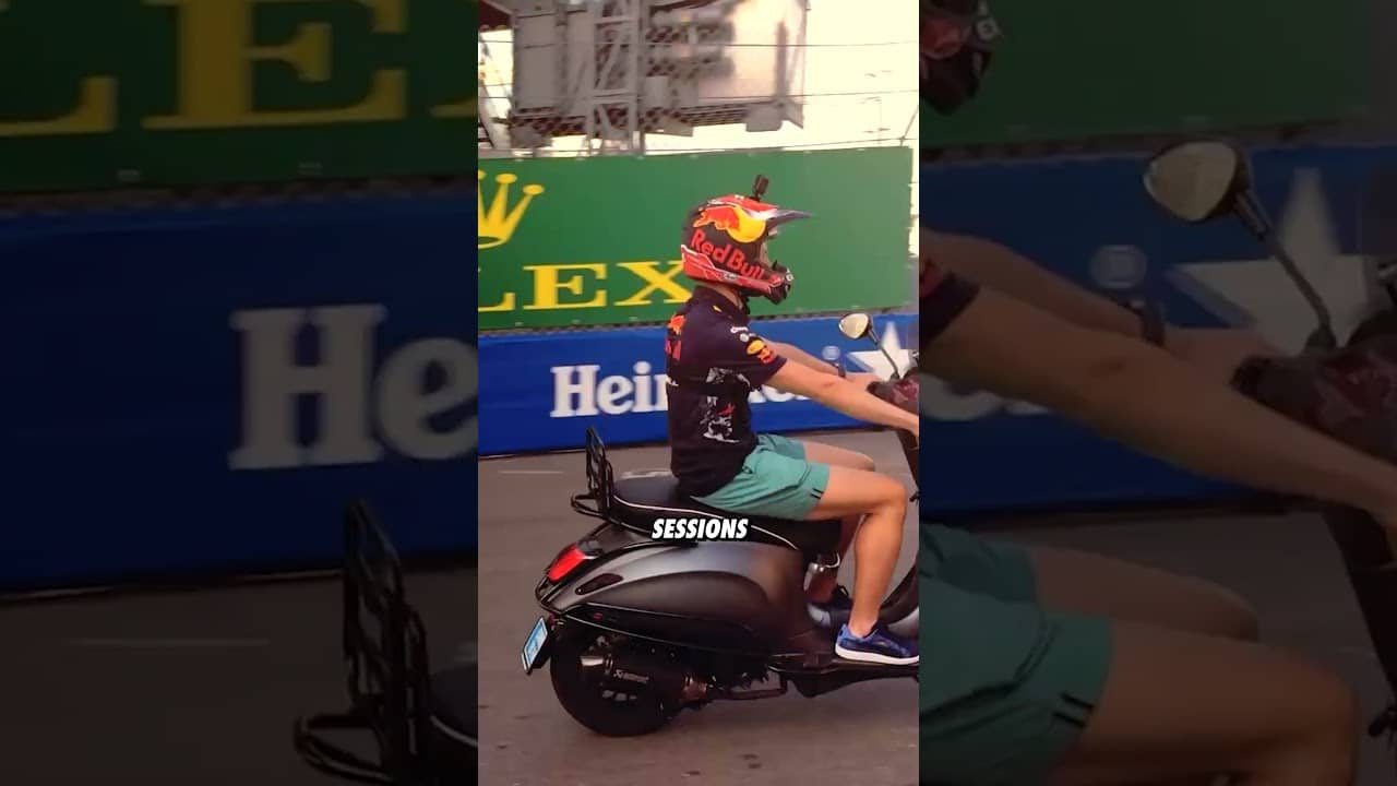 He was a scooter boi 🛵 #F1 #RedBullRacing