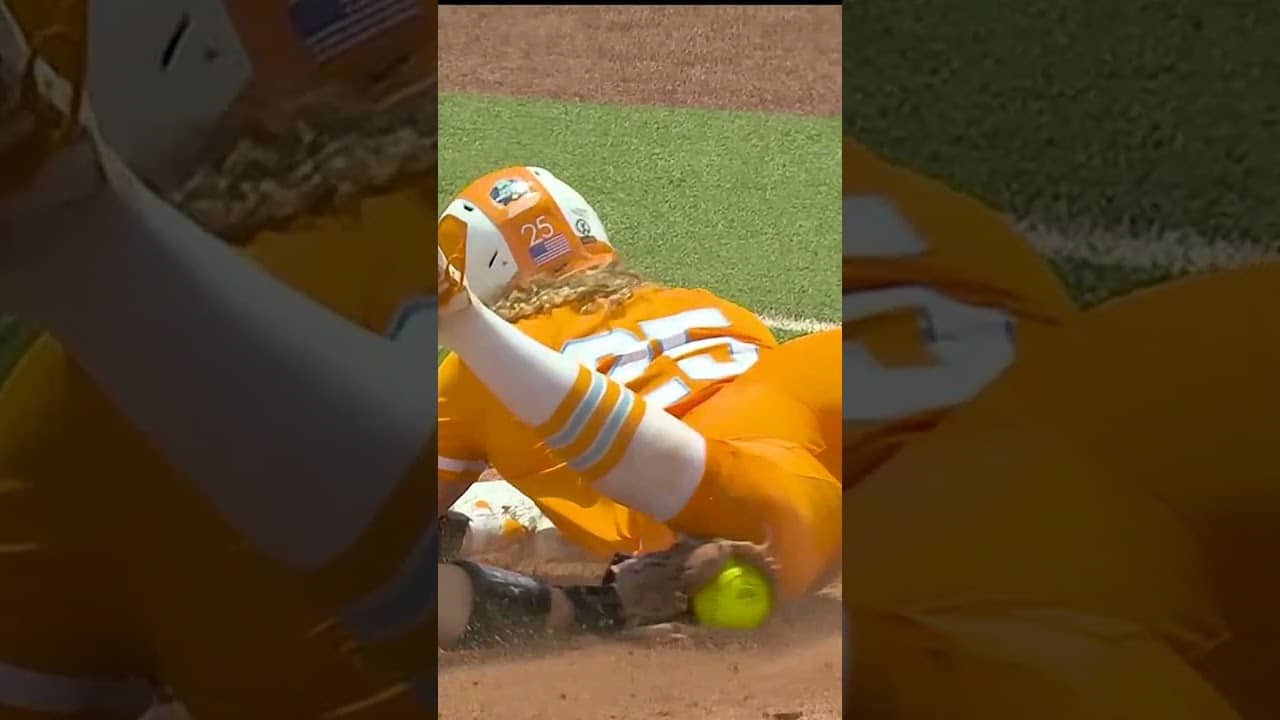 ELLA DODGE LIVED UP TO HER LAST NAME 🔥 WHAT A PLAY TO ESCAPE THE PICKLE 👀 #WCWS #shorts