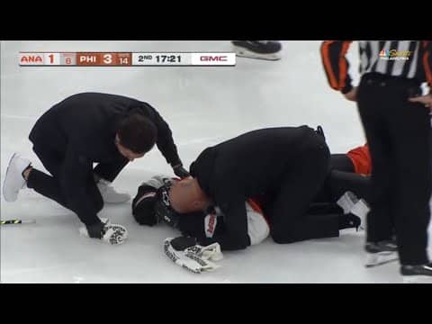 Ross Johnston Game Misconduct Against Jamie Drysdale, Drysdale Helped Off Ice