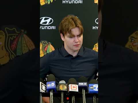 Anton Frondell speaks to the media following his rookie season #blackhawks #nhl #antonfrondell