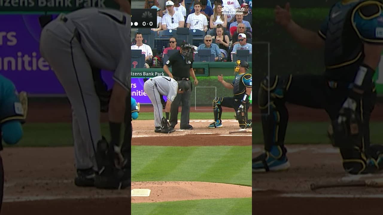 J.T. Realmuto left confused after batter leans into pitch