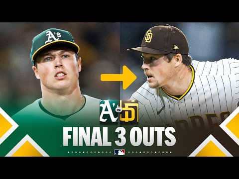 FINAL 3 OUTS: Mason Miller records the save vs. his former team! | MLB Highlights (A's vs. Padres)