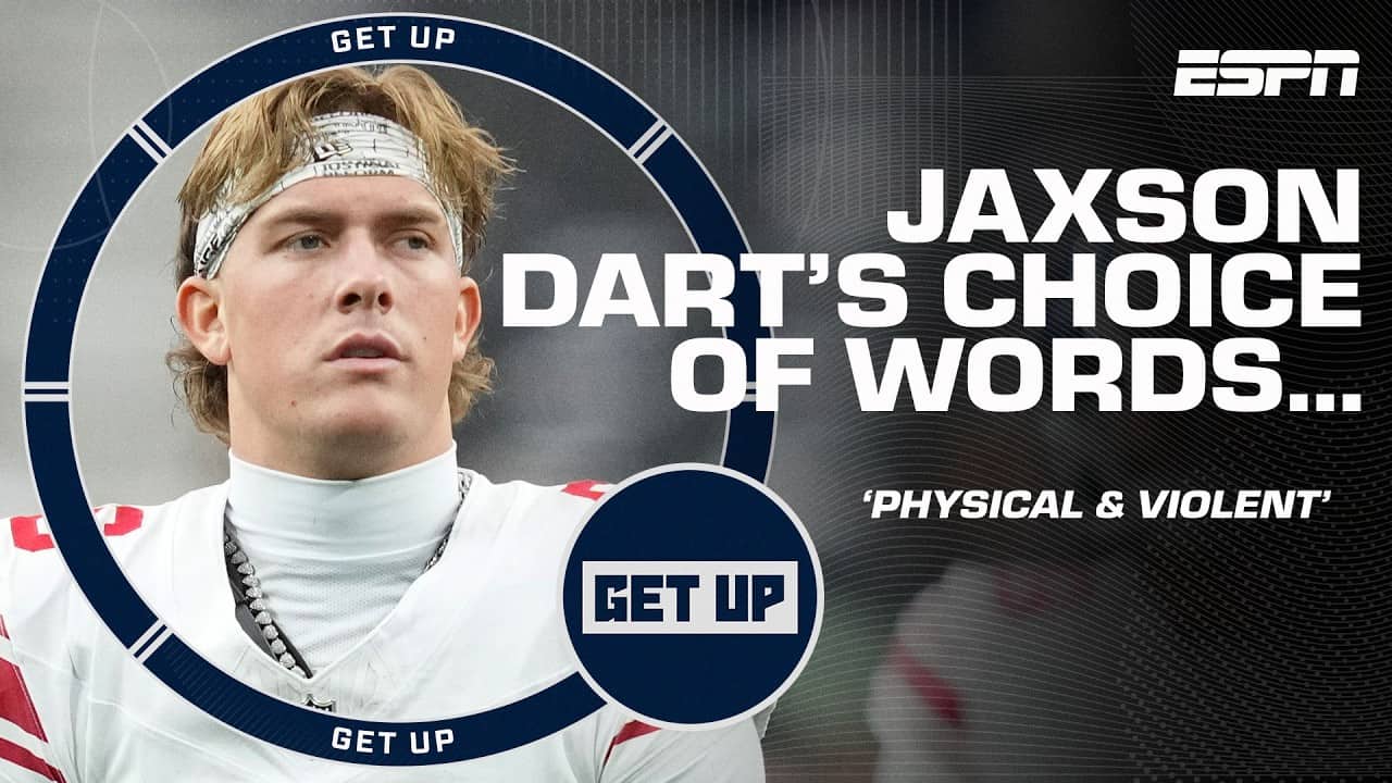 Jaxson Dart wants to play 'PHYSICAL & VIOLENT' offense under John Harbaugh 😳 | Get Up
