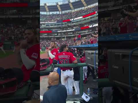 The Guardians find out mid-game they've won the AL Central ❤️