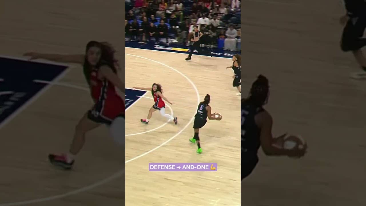 Defense & And-One! 🔥😤 #wnba #goldenstatevalkyries #shorts