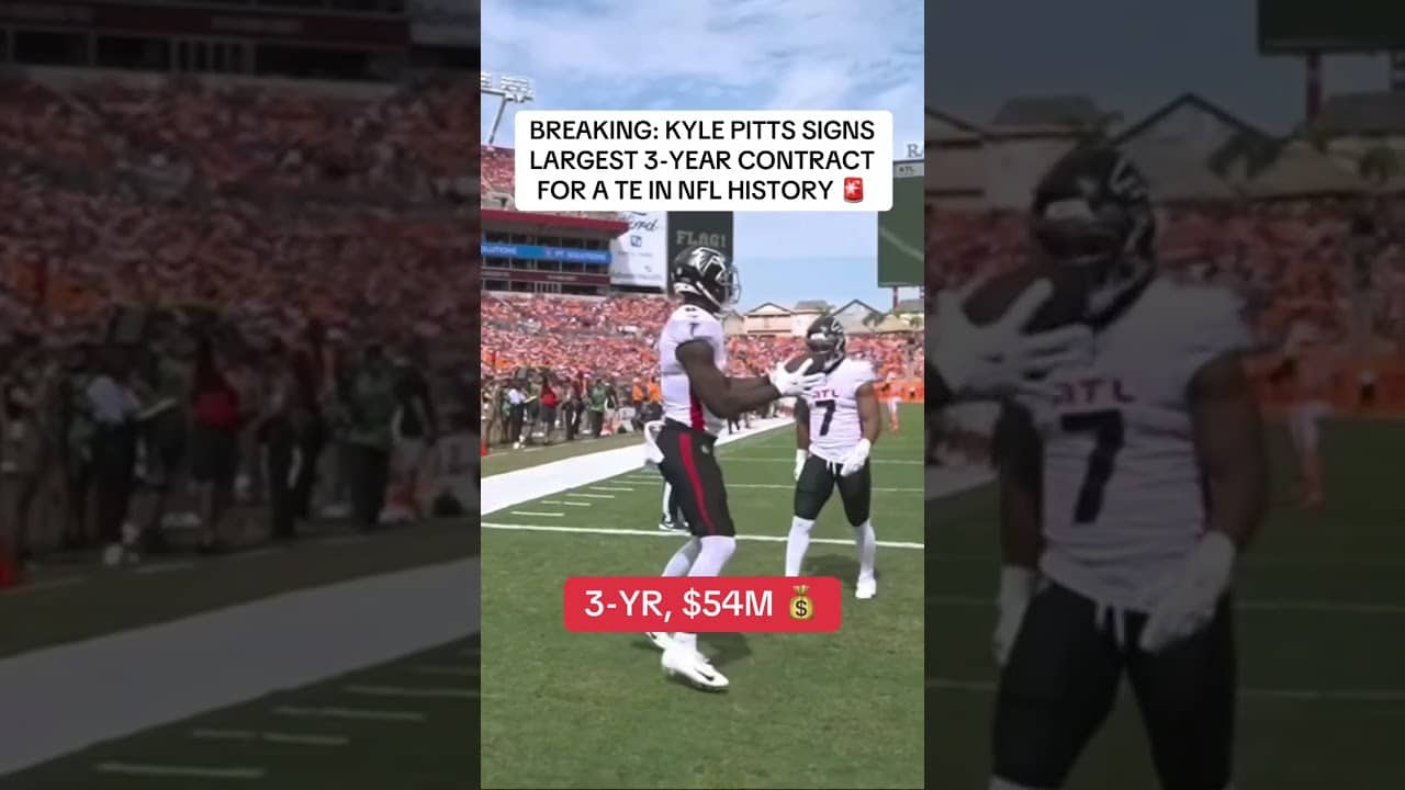 Kyle Pitts is signing a 3-yr/$54M contract with Atlanta 🚨 The largest TE 3-yr deal in NFL history