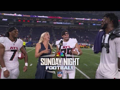 Parker Romo jokes with Leonard Floyd, Bijan Robinson after Falcons' win | SNF | NFL on NBC