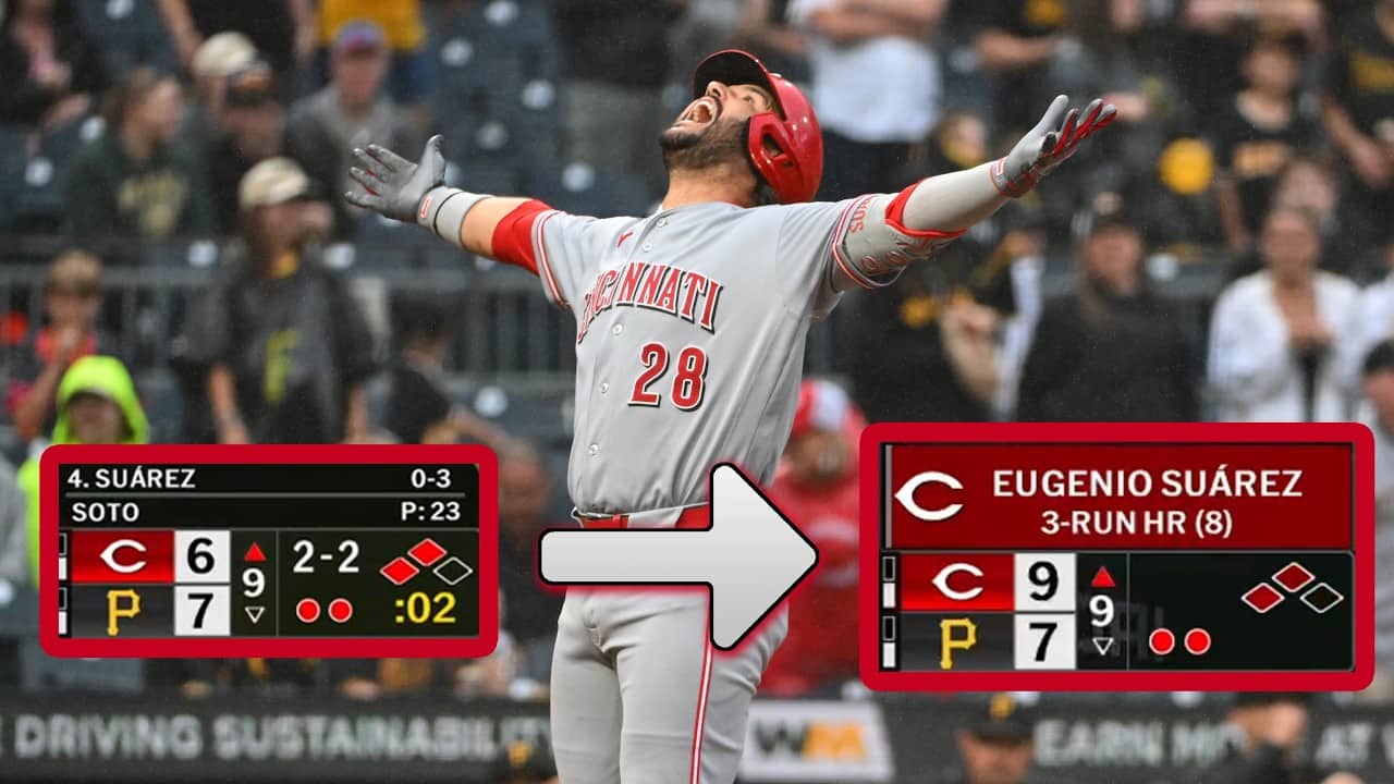 DOWN TO THEIR LAST STRIKE! 😱 Eugenio Suárez crushes a go-ahead three-run home run in the 9th! 😤