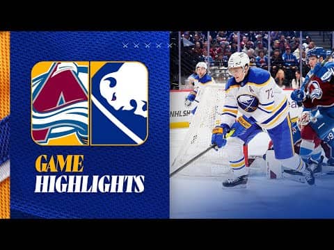 Bowen Byram. Jordan Greenway, Tage Thompson Score In Buffalo Sabres Loss To Colorado Avalanche