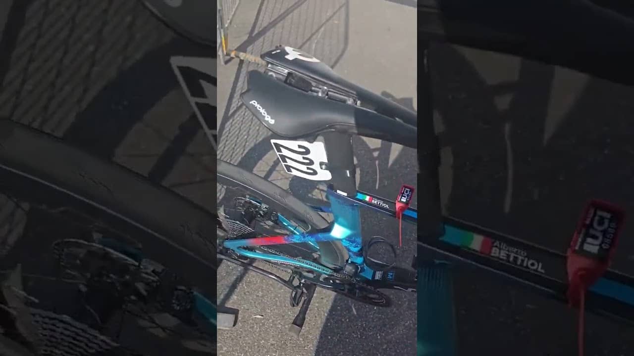 It appears Alberto Bettiol won Stage 13 with a nail in his tyre 😳