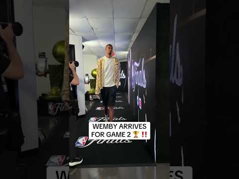 Wemby arrives for Game 2 of the #NBAFinals 🏆