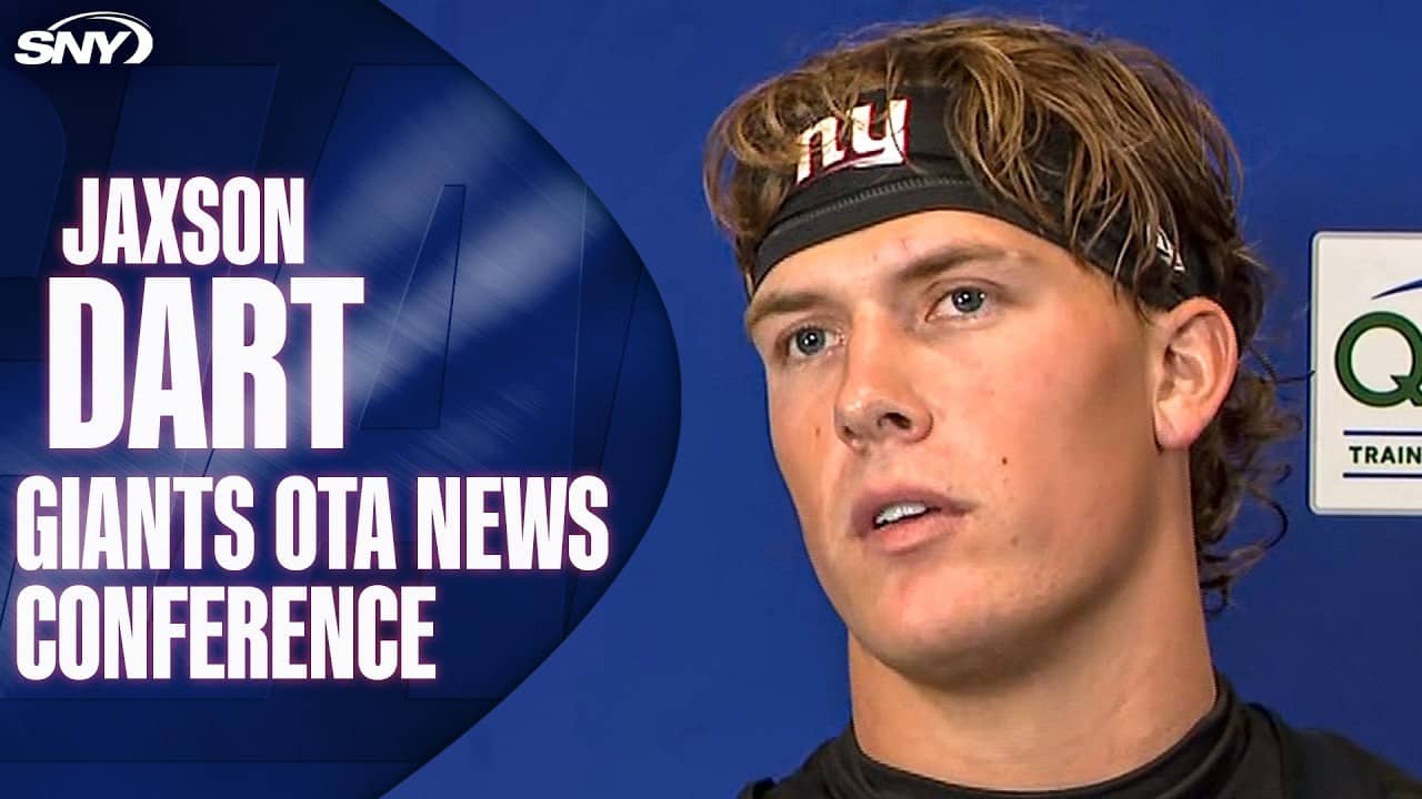 Jaxson Dart talks gearing-up for the John Harbaugh led Giants in year two