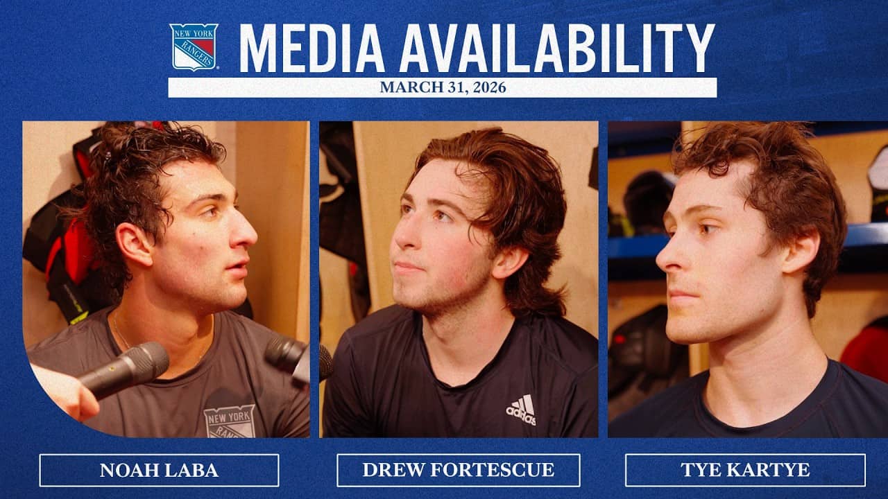 NYR vs NJD: Noah Laba, Drew Fortescue & Tye Kartye Pregame Media Availability | March 31, 2026