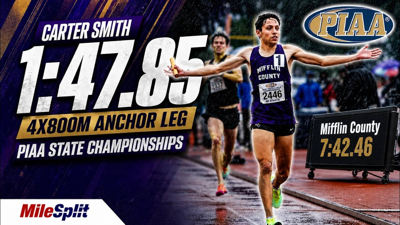 1:47.85 4x800m Anchor Leg To Go From 7th to 1st from Mifflin County's Carter Smith!