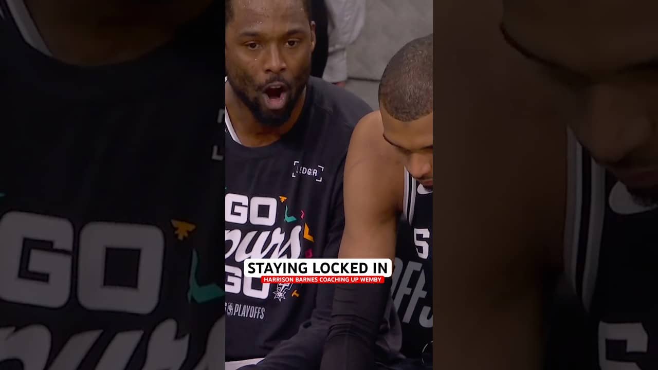 Harrison Barnes making sure Wemby stays locked in with Game 7 coming up