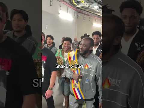 All smiles for Shakur Stevenson and Terence Crawford after Bud’s historic win ❤️😄