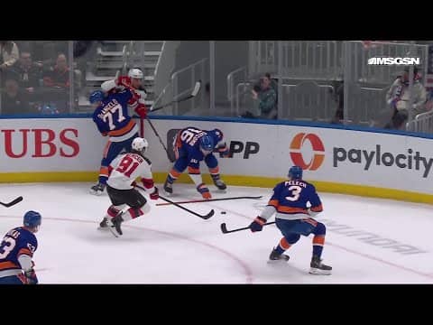 Brett Pesce scores a goal against the New York Islanders