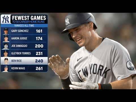 Ben Rice hits his 50th career home run! 🍚 | MLB Highlights (Yankees vs. Athletics)