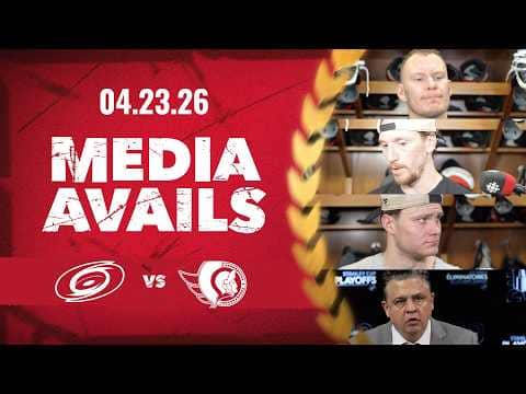 Brady Tkachuk, Tim Stützle, Thomas Chabot, Travis Green Postgame Media vs CAR