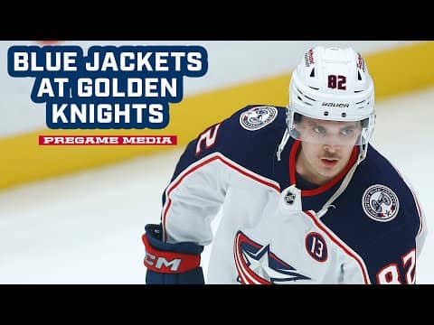 Head Coach Dean Evason, Egor Zamula & Mikael Pyyhtia - Blue Jackets @ Golden Knights | Pregame Media