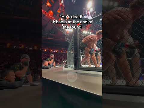 Khabib coaching Islam against the cage #UFC322