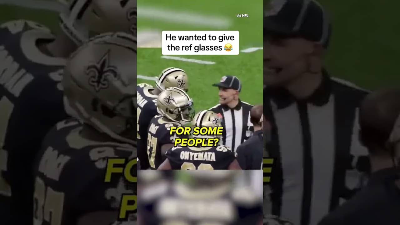 Cam Jordan really told the referee that he needed glasses 😂 #nfl  #saints  #camjordan
