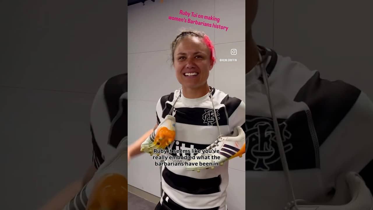 Ruby Tui on Making Barbarians History 🐑 #rugby #newzealand #women