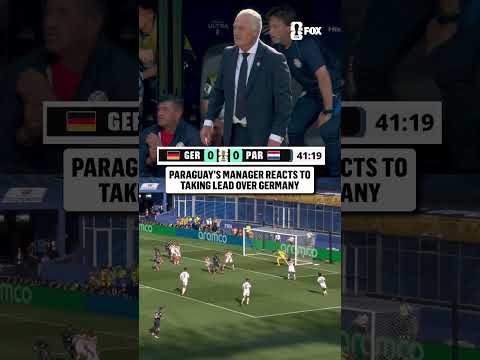 Paraguay manager Gustavo Alfaro maintains his composure after his team took a 1-0 lead over Germany