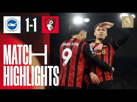 Tavernier penalty undone by Kostoulas overhead kick in draw | Brighton 1-1 AFC Bournemouth