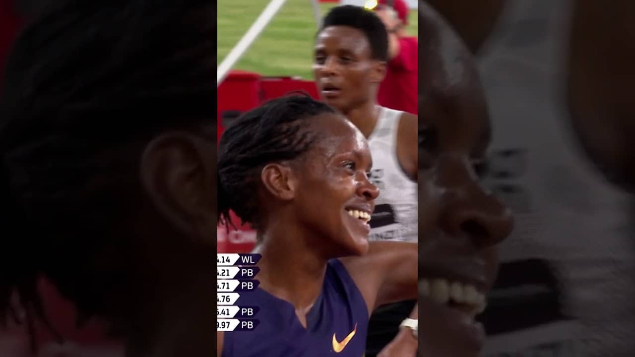 Triple olympic champion Faith Kipyegon takes #diamondleague win in the 5000m with a world lead 🚀