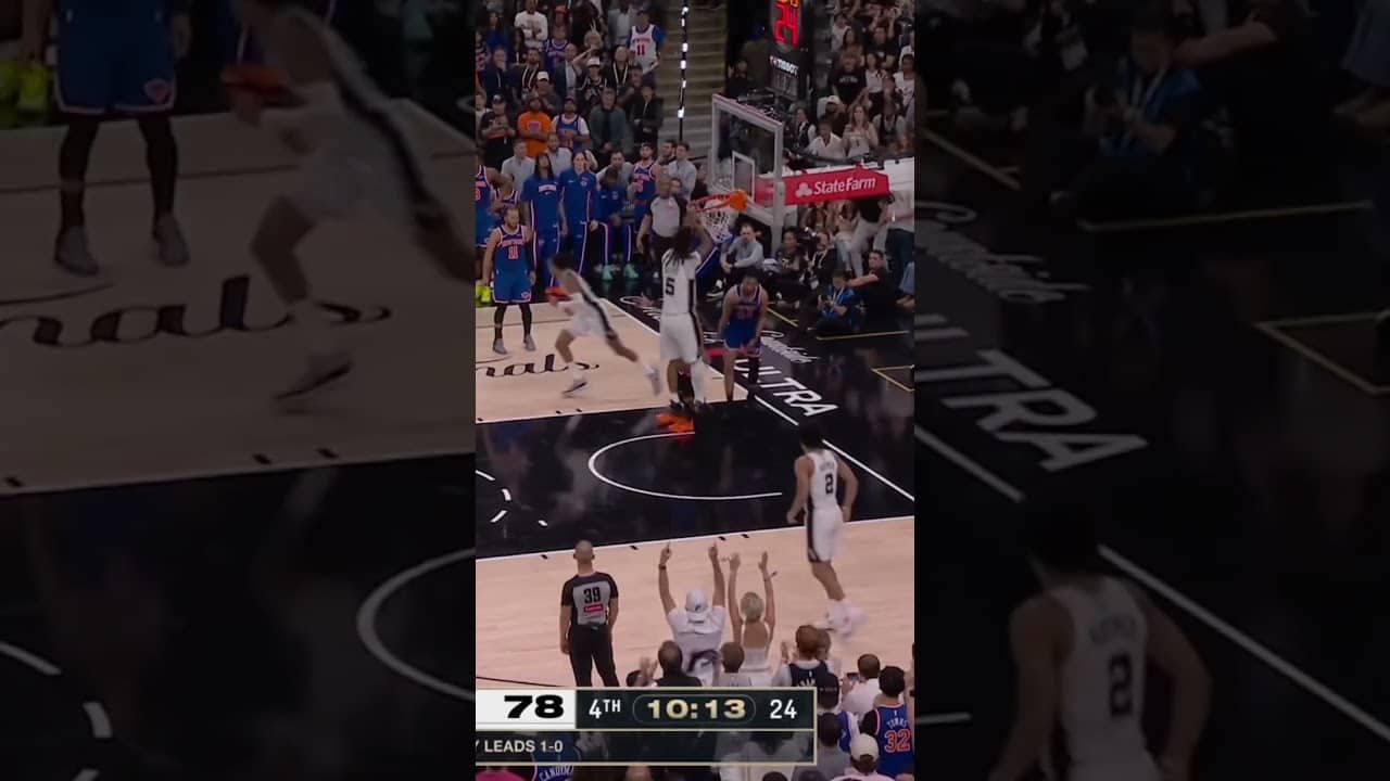 Calling this a royal flush🏰 #StephonCastle #Spurs #NBAFinals #Dunk