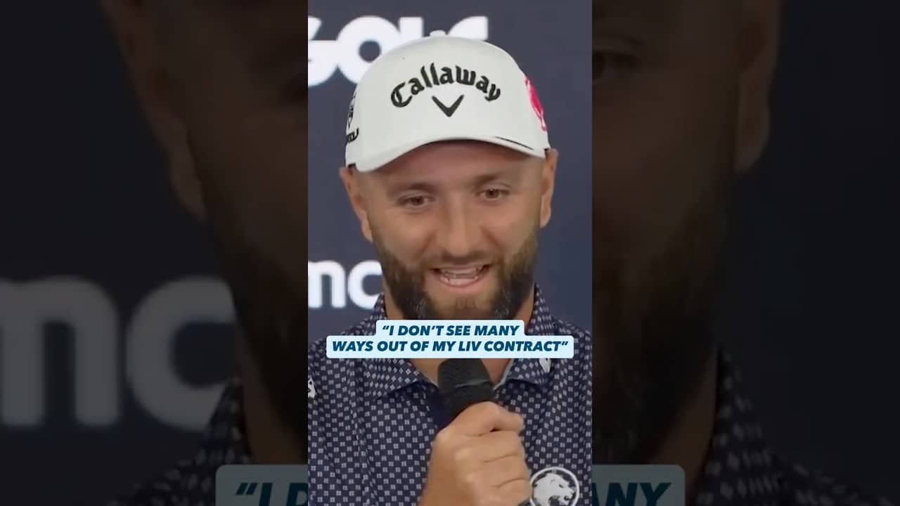 A reporter asked if Jon Rahm could get out of his LIV Golf contract 👀