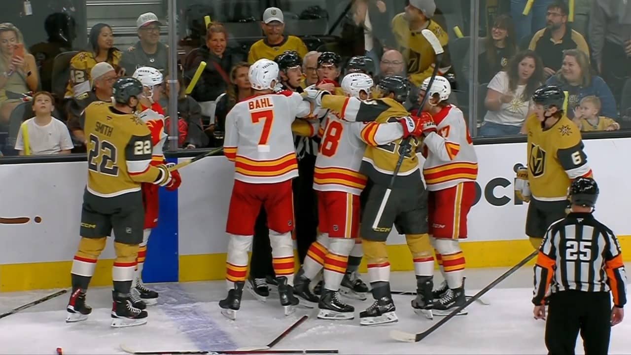 Hot Mic During Vegas Golden Knights And Calgary Flames Scrum