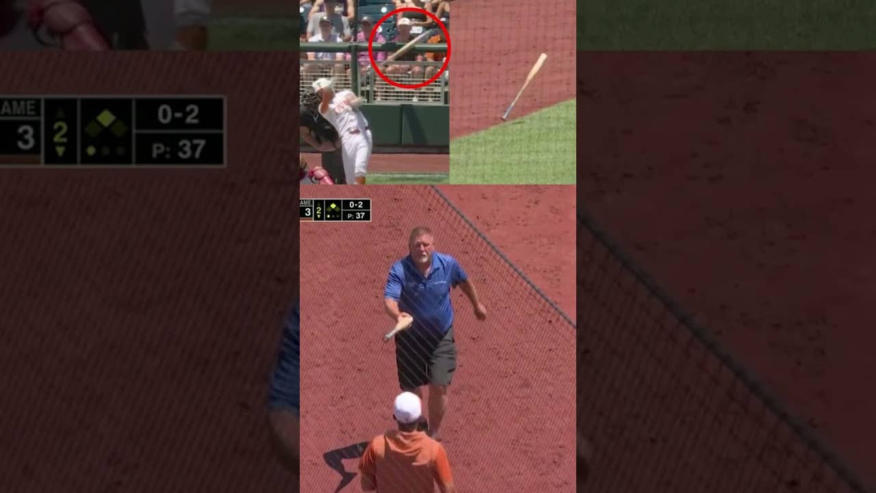 Bat goes FLYING out of Texas batter's hands 😳 #shorts